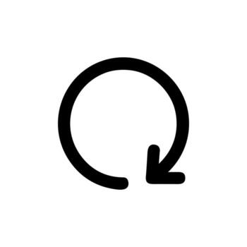 Simple Outline Circle Arrow Loop Sign Shape Icon Symbol vector
