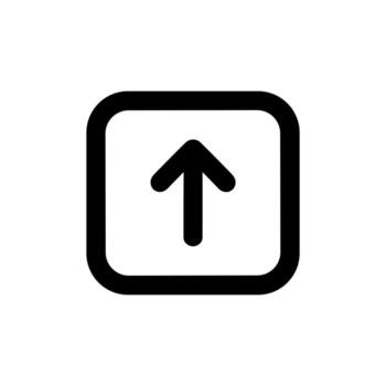 sencillo línea flecha arriba en redondeado cuadrado símbolo icono vector
