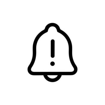 Outline Simple Alert Bell Notification Sign Shape Icon Element Design vector