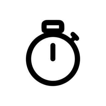 Simple Line Art Stopwatch Timer Countdown Clock Icon Shape vector