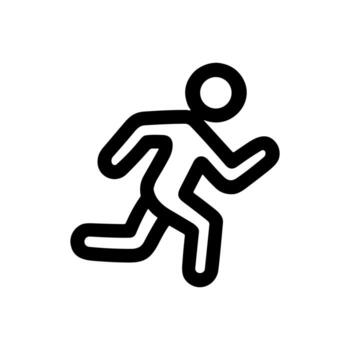 Outline Bold Simple Man Running Shape Graphic Icon Symbol vector