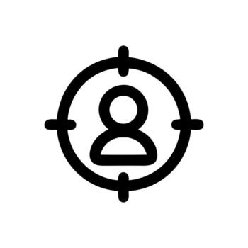 Simple Line User Target Icon Profile Account Focus Symbol Graphic vector