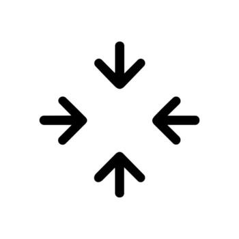 Simple Line Style Shrink Arrows Sign Direction Guide Navigation Icon vector