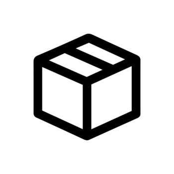 Minimalist Outline Cube Box Symbol Shape Graphic Design Element vector