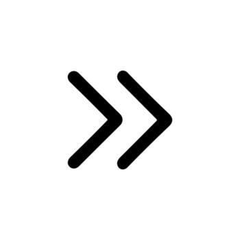 sencillo línea doble cheurón flecha navegación adelante firmar icono vector