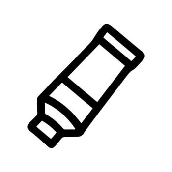 Simple Line Art Tube Container Ointment Squeeze Out Object Symbol vector