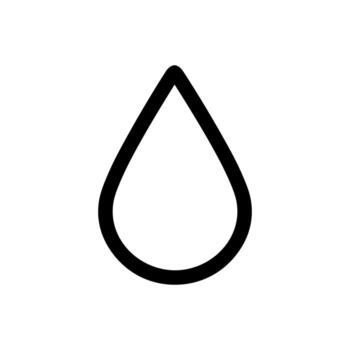 Simple Line Art Water Drop Shape Element Isolated Graphic Icon vector