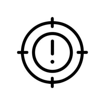 Minimalist Lineart Circle Target with Exclamation Point Alert Icon vector