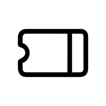 Minimalist Outline Ticket Stub Admit One Pass Event Symbol Icon vector