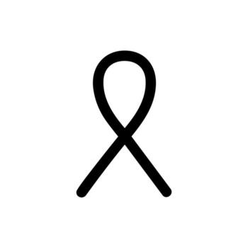 sencillo contorno conciencia cinta lazo símbolo minimalista forma icono vector