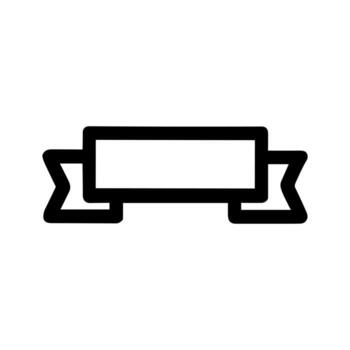 Minimalist Outline Ribbon Banner Design Element Isolated Simple Icon vector