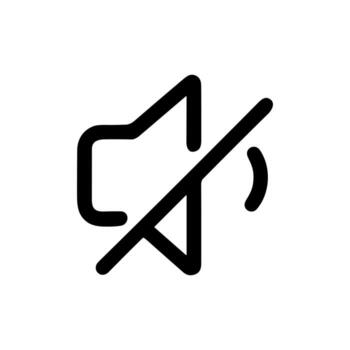 Simple Line Style Mute Speaker Diagonal Slash Sign Shape Icon Symbol vector