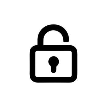 Outline Simple Open Padlock Shape Security Access Symbol Icon vector