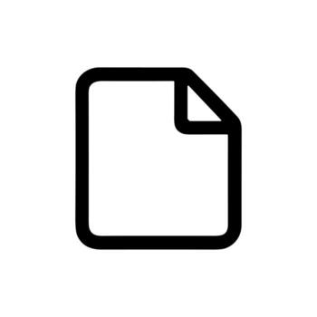 Minimalist Outline Document Paper Sheet Page File Icon Symbol vector