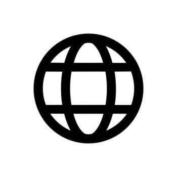 sencillo negrita globo contorno icono para Internet y red conceptos vector