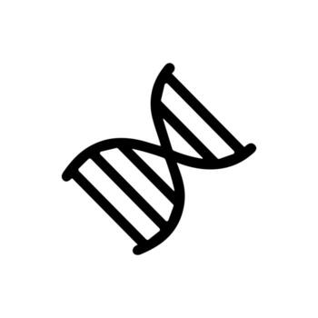 Simple Outline DNA Double Helix Strand Structure Molecule Line Icon vector