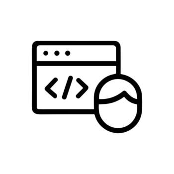 sencillo línea Arte código desarrollador icono símbolo ilustración gráfico vector