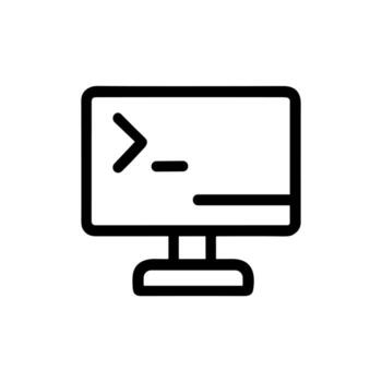 contorno estilo computadora terminal consola codificación software tecnología icono vector