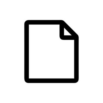 Simple Outline Rounded Corner Paper Page Document Sheet Icon Symbol vector