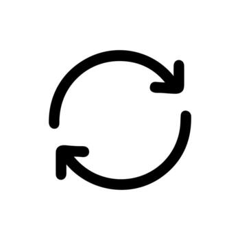 Simple Line Style Recycle Arrow Element Sign Symbol Icon vector