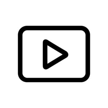 Minimalist Rounded Play Button Outline Thin Line Style Icon vector