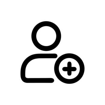 Simple Line Style Add User Icon Person Profile Illustration Graphic vector