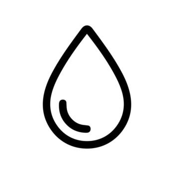 Minimalist Outline Single Water Drop Graphic Element Shape Icon vector