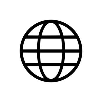Minimalist Lineart World Globe Simple Internet Communication Symbol Icon vector