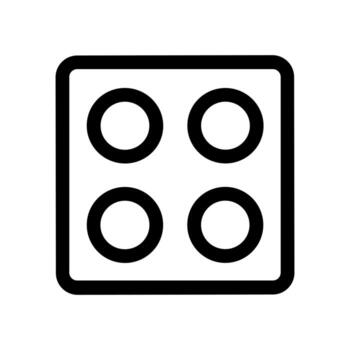 Minimalist Outline Dice with Four Dots for Game and Chance Icon vector