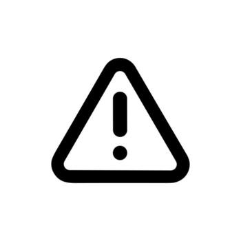 Simple Outline Rounded Triangle Exclamation Mark Symbol Hazard Warning Icon vector