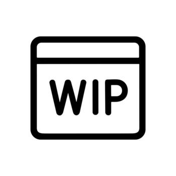 Simple Line Art WIP Calendar Schedule Icon With Rounded Corner Shape vector