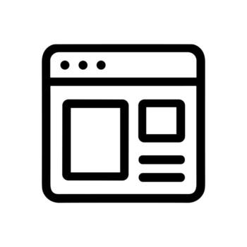 Minimalist Outline Website Layout Content Blocks User Interface Icon vector