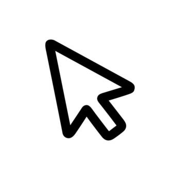 sencillo línea estilo ratón flecha cursor icono aislado ilustración vector