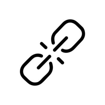 Simple Outline Unlink Chain Icon Symbol for Connection Broken vector