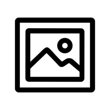 Simple Line Drawing Landscape Square Frame Display Symbol Icon vector