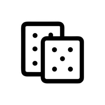 Simple Line Art Dice with Rounded Corners for Board Game Icon vector