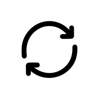 Simple Line Style Circle Arrow Recycle Refresh Loop Icon Symbol vector