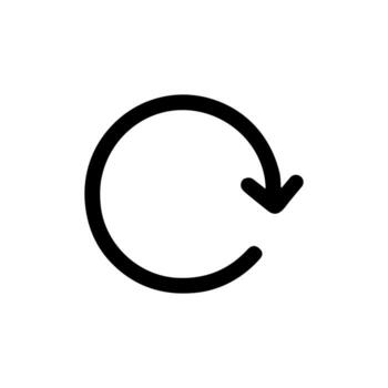 Minimalist Line Style Refresh Arrow Sign Rotation Process Icon vector