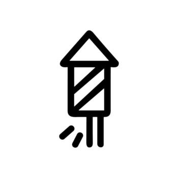 sencillo contorno petardo celebracion icono para festivo evento gráfico elemento vector