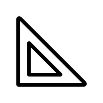 Minimalist Line Triangle Ruler Simple Geometric Form Education Tool Icon vector