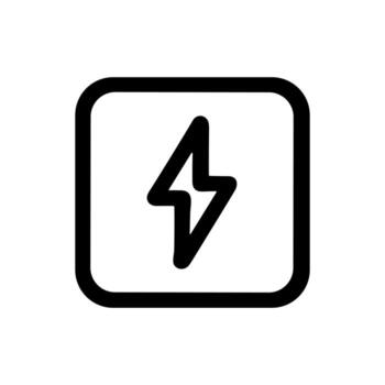 Simple Line Style Energy Bolt Icon in Rounded Square Shape vector