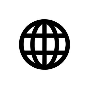 sencillo línea estilo tierra globo mundo conexión sitio web icono gráfico vector