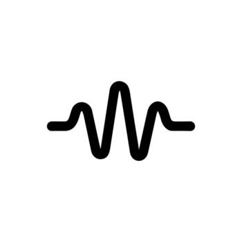 Simple Black Outline Pulse Waveform Graphic Element Shape Icon vector