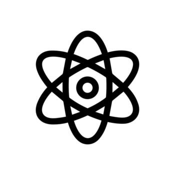 Simple Outline Atom Structure Scientific Model Molecule Shape Icon vector