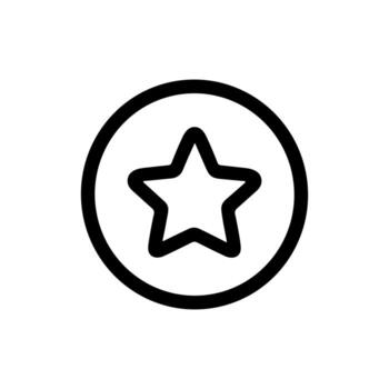 Simple Outline Star Inside Circle Shape Icon Design Element vector