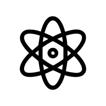 Line Style Simple Atom Shape Science Physics Study Icon Symbol vector