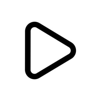 Simple Rounded Triangle Play Button Media Interface Symbol Element vector