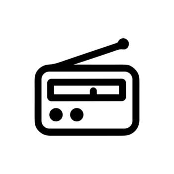 Simple Outline Line Radio Receiver Transmitter Broadcast Player Electronics Icon vector