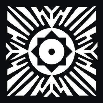 Bold geometric design featuring intricate black and white patterns on a contrasting background vector