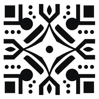 Decorative geometric pattern with abstract shapes in black and white design vector